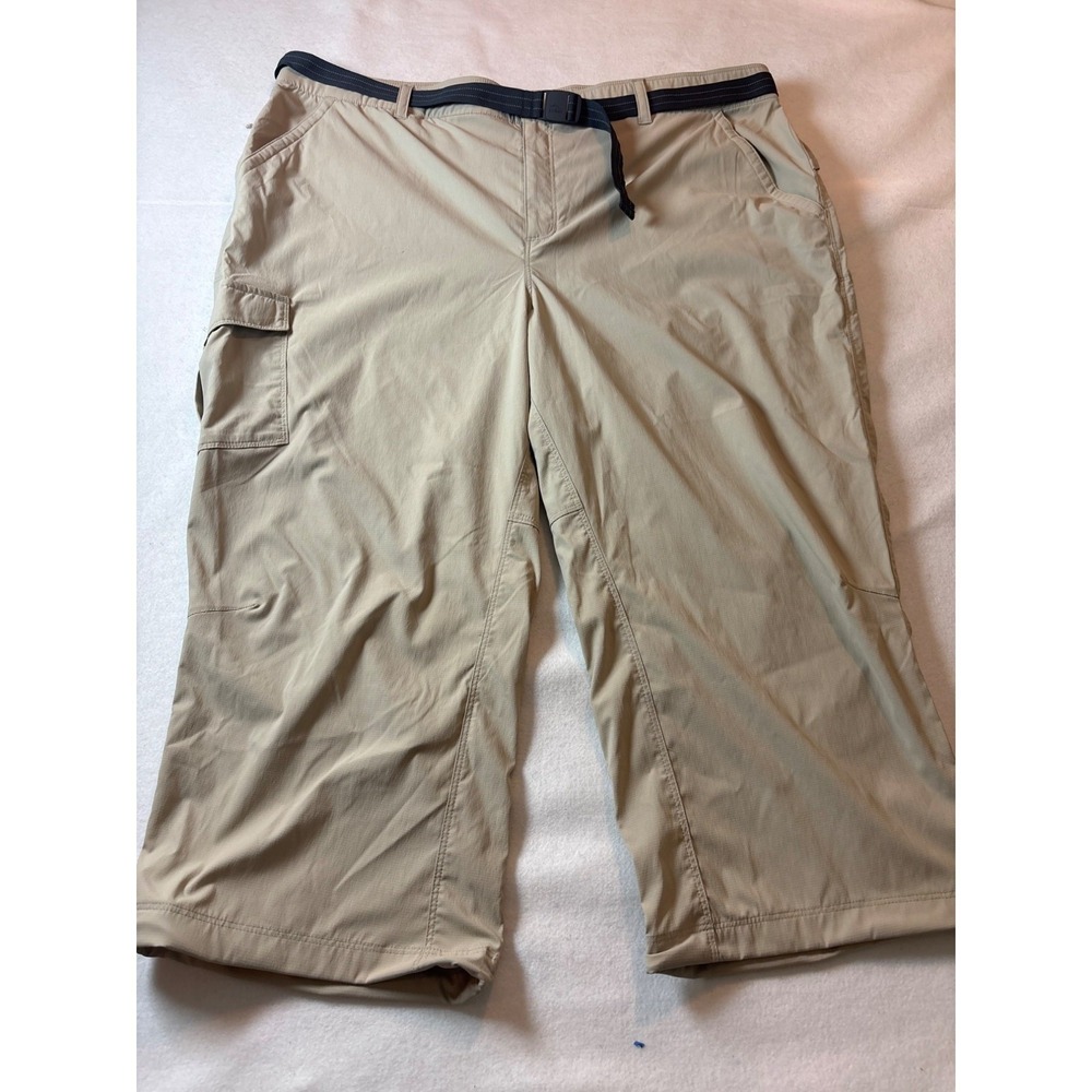 L.L.Bean‎ Mens Cargo Capri Pants Khaki Hiking Outdoor Belted Sz 1xplus